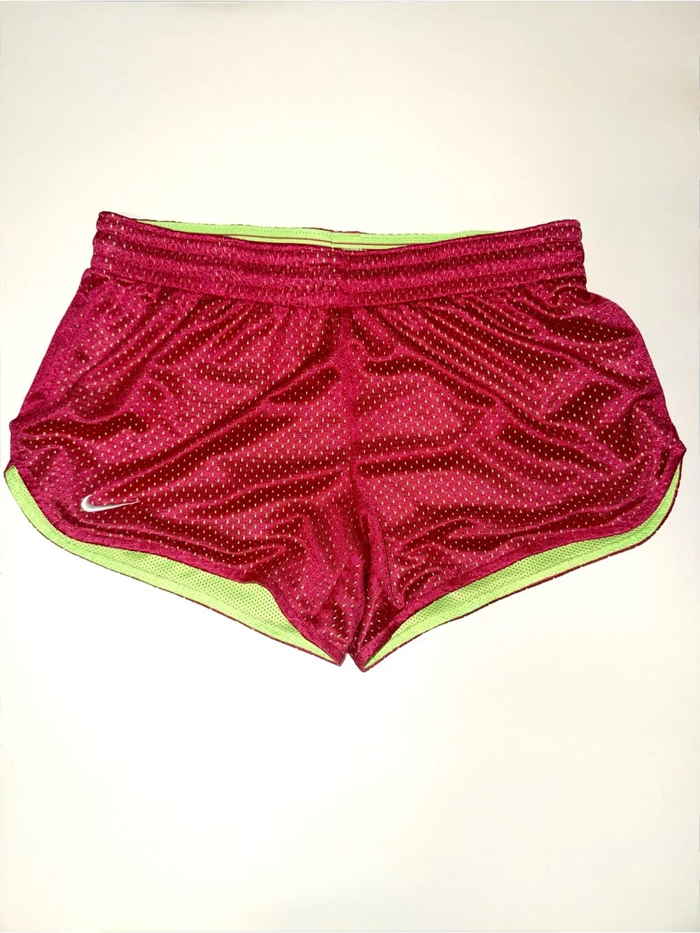 Nike Tempo Running Shorts Fuscia Pink Neon Green Trim Dri Fit (Size XS)
